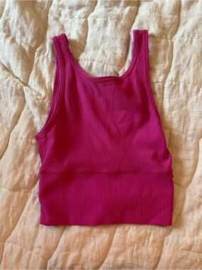 lululemon athletica Ribbed Crop Tank in Magenta